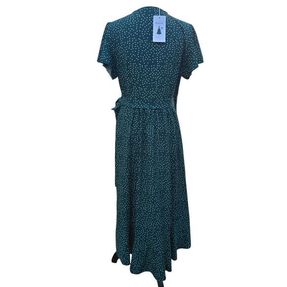 ZESICA NWT Women's Bohemian Floral Printed Wrap V Neck Short Sleeve Medium - Picture 4 of 8